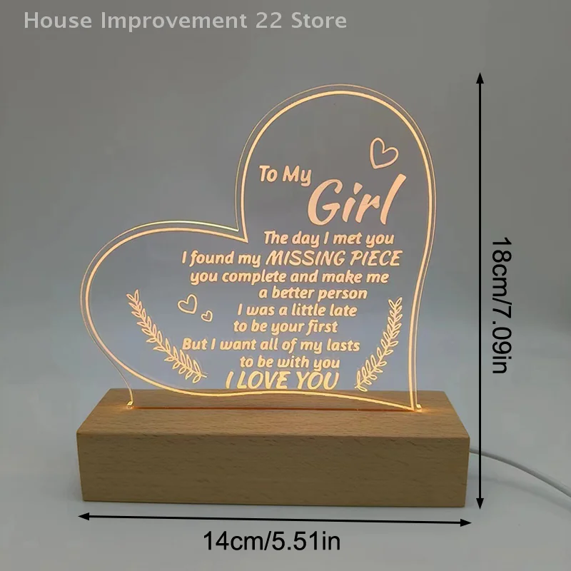 To My Mom Creative Led Night Light สําหรับตกแต่งห้องพักหน้าแรก Nightlight Birthday Party Decor ของขวัญปรับสามสี Light
