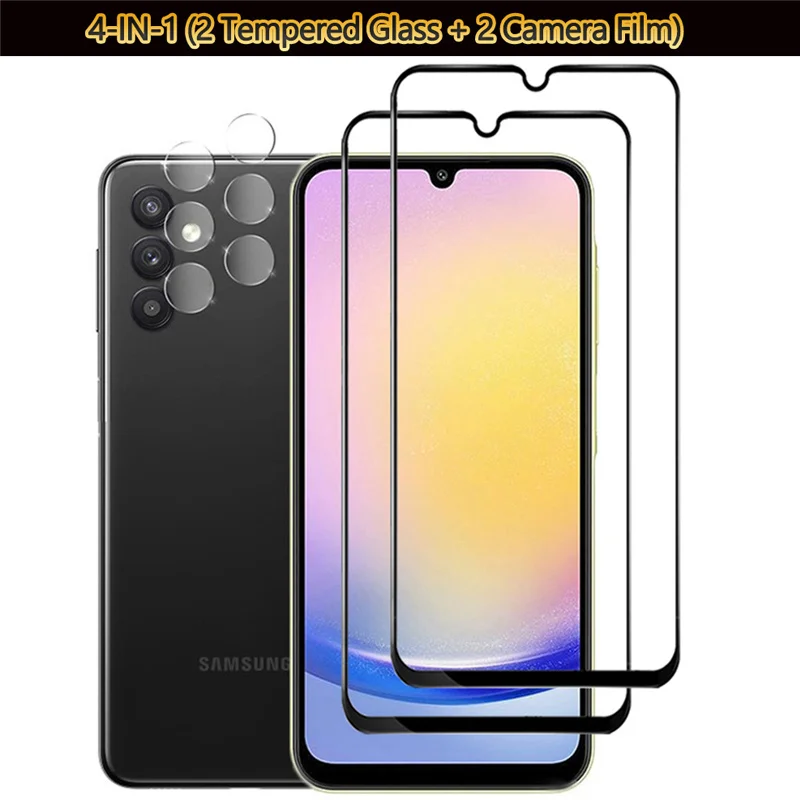 

4-IN-1,Tempered Glass+Camera Film for Samsung A05s A15 A25 A35 A55 High-quality Glass A15 5G Screen Protector Samsung Galaxy A05
