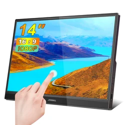 Monitor portatile da 14 pollici 1920*1080 touchscreen HD 60HZ 16: 9 per Laptop XBox PS4 / 5 Switch cellulare Computer Extension Office