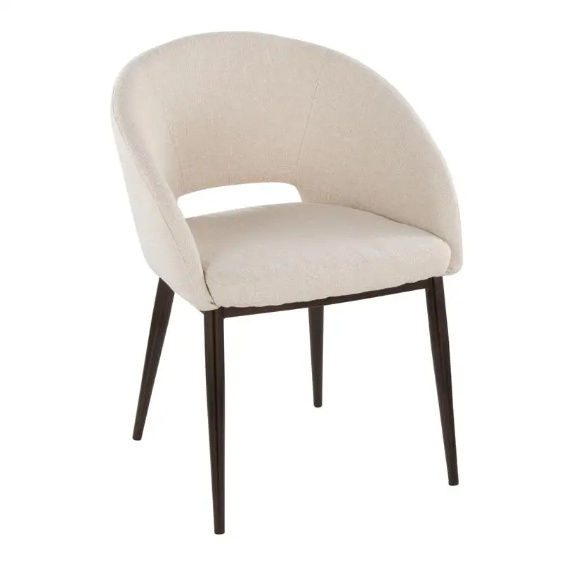 Contemporary Copper Chair with Cream Fabric
