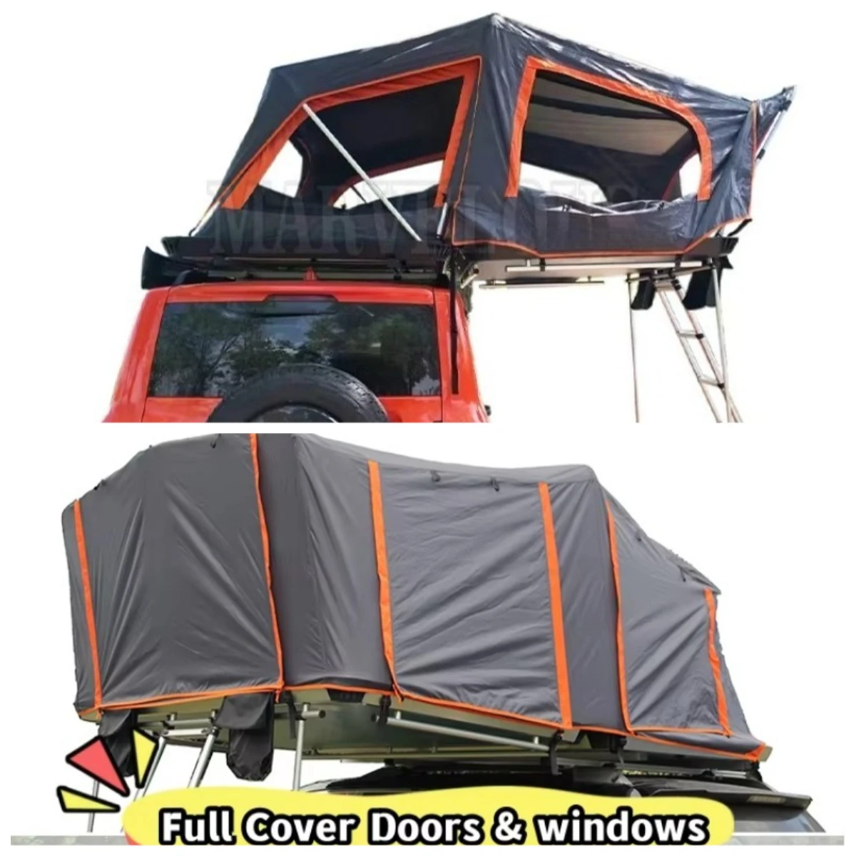

Wrangler King Size Roof Top Tent 4 - 5 People Hardshell Car Rooftop Tent With Oxford Fabric For 4x4 Offroad SUV MPV