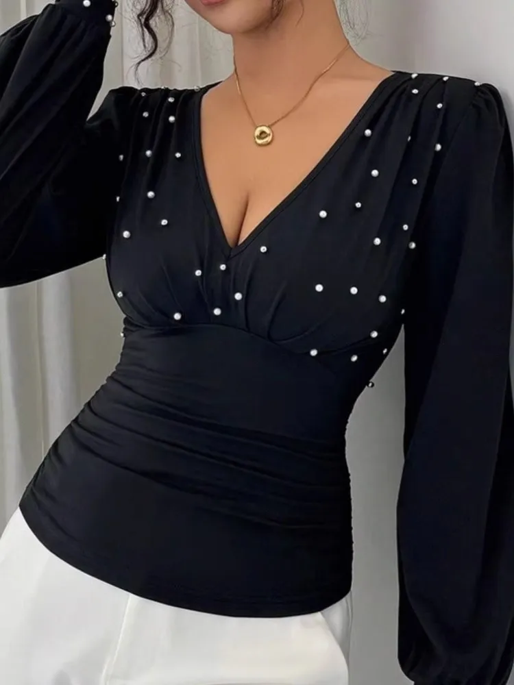 2026 New Autumn/Winter Women's Top Fashionable, Comfortable, Casual, Versatile For Commuting, Simple, Slimming, Solid Color Top