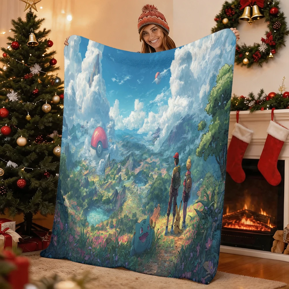 Pokemon Pikachu Gengar Flannel Throw Blanket Soft Warm Sofa Bed Blanket Home Decor Anime Gift Blanket