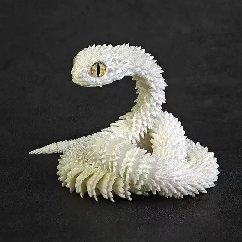 Toy Figure Viper Full Body Joints Movable Simulation Animal Model Children's Gift Ornaments Small Green Dragon White Snake