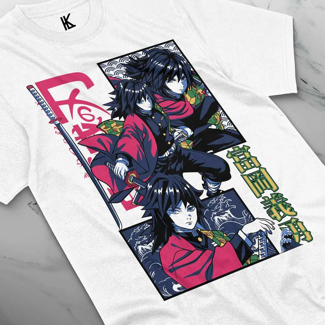 Giyu Tomioka T-Shirt Demon Slayer Kimetsu No Yaiba Anime T-Shirt Soft Tee S-5XL Size