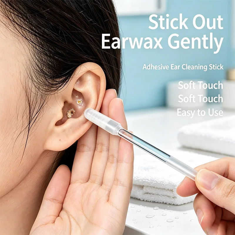 24-72PCS Silicone Sticky Ear Digger Wax Remover Tool Gentle Ear Cleaning Stick Essential Can Be Used Multiple Times EBHL009