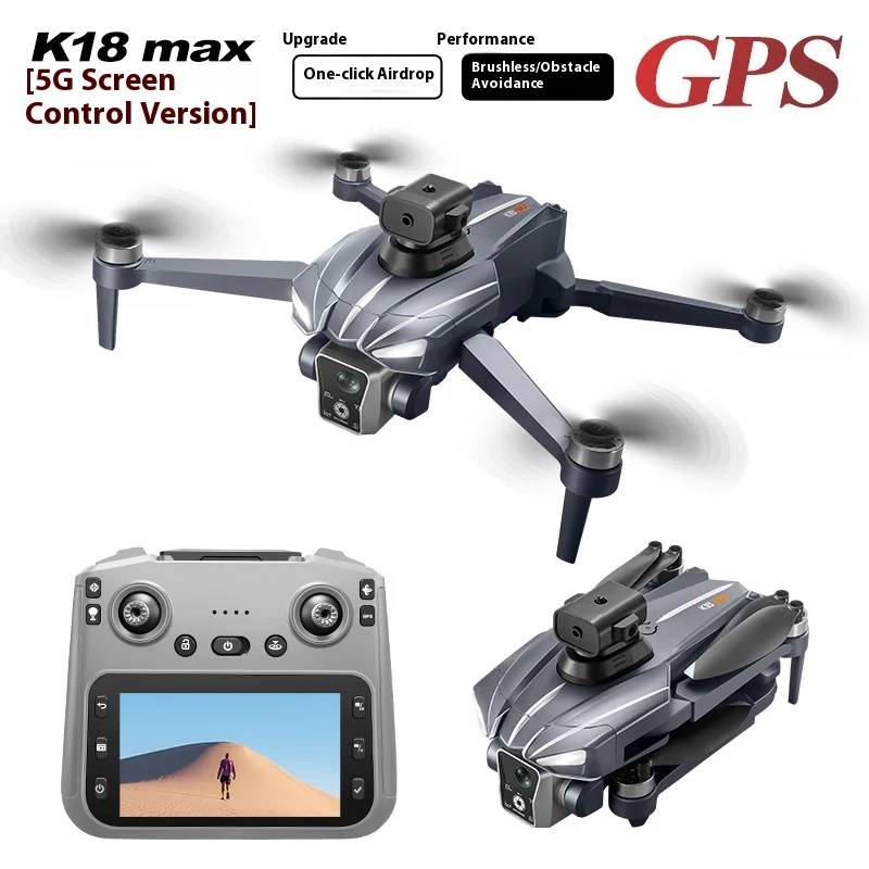 Drone HOT K18 Max dengan Remote Control, Fotografi Udara HD, Motor Brushless, Penentuan Posisi GPS, Penghindaran Rintangan untuk Penggunaan Luar Ruangan