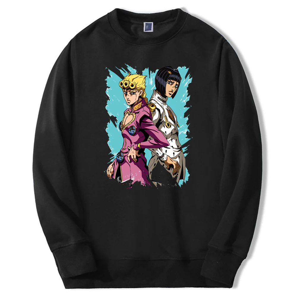 JOJO's Bizarre Adventure Unisex Hoodie Japanese Anime JOJO Men's Crewneck Sweatshirts Loose Casual Loose Tracksuit Sportswear