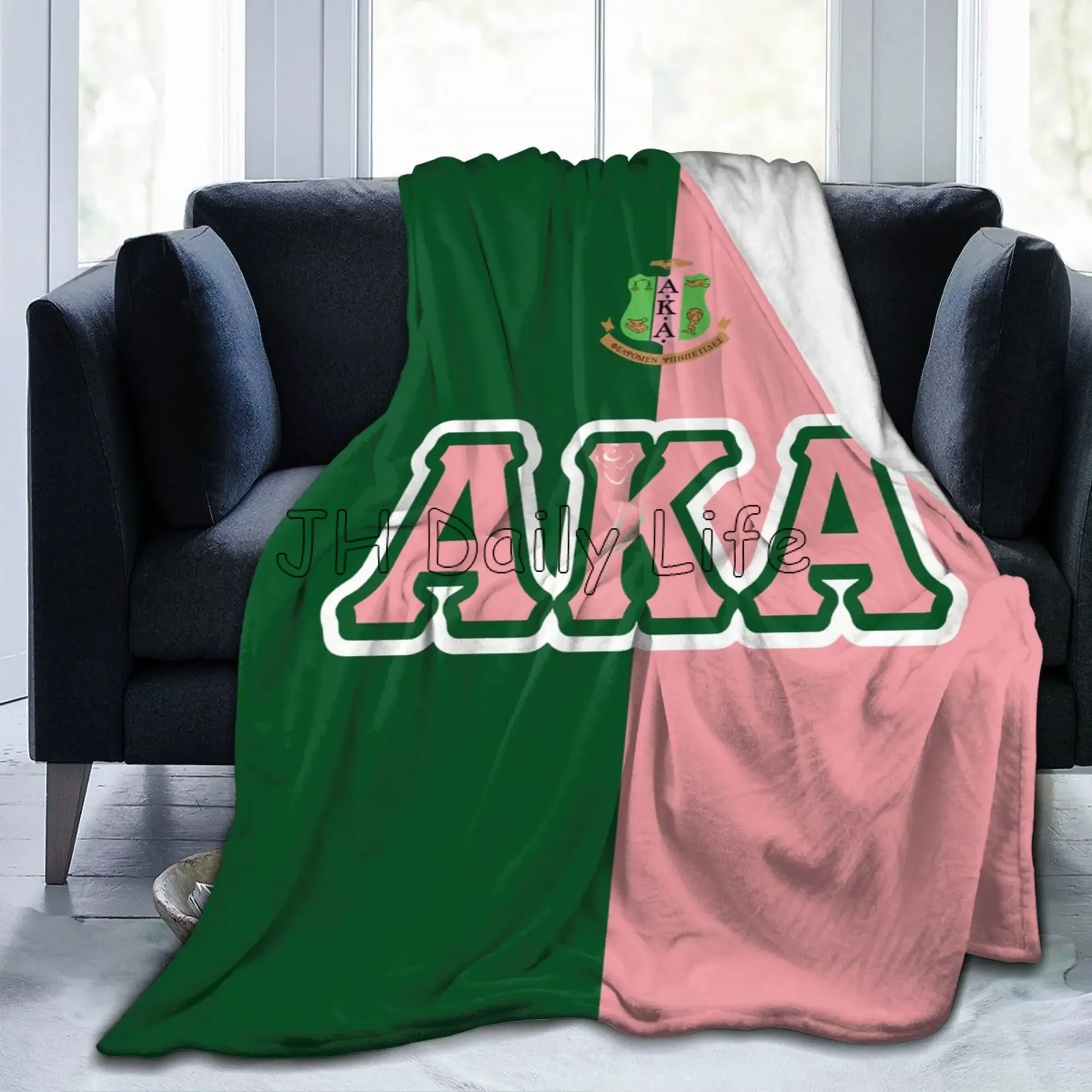 AKA Sorority-Manta polar de franela con estampado, suave, cálida, ligera, acogedora, antipilling, mantas peludas para sofá, cama, sofá, viaje
