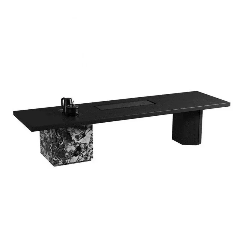 Simple solid wood island tea table tea table and chair combination