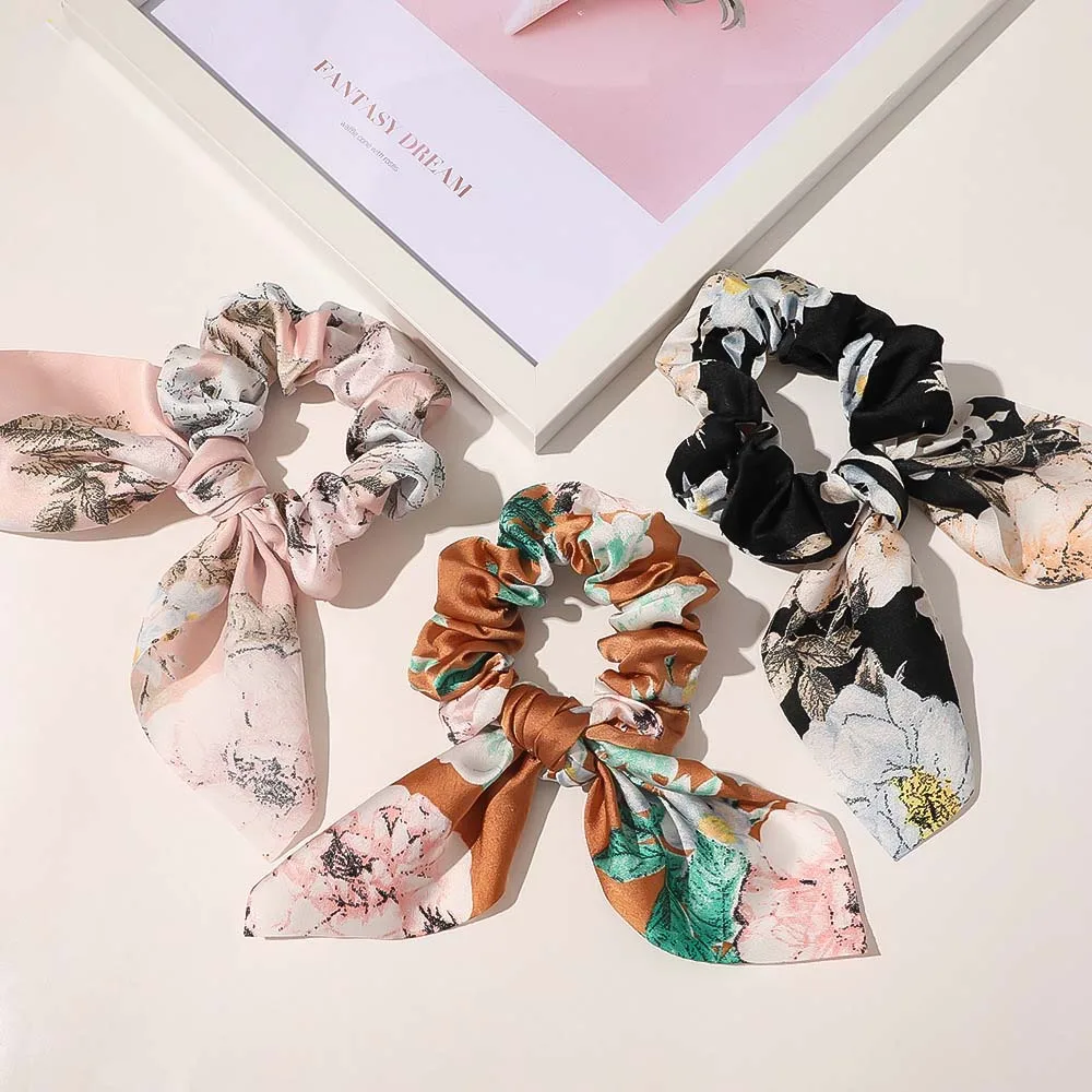 Leopard Bowknot Elastisches Haarband Frauen Einfarbig Scrunchie Mädchen Haargummi Pferdeschwanz Halter Stirnband Haar Seil Haar Zubehör – Detail 6