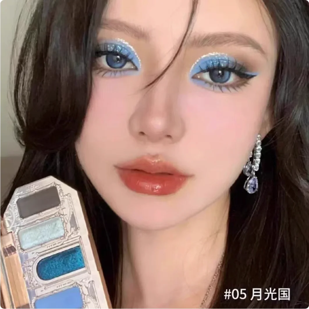 플라워 노즈 문라이트 머메이드 시리즈 5색 주얼리 아이섀도우 팔레트 효과 실키 파우더 매트 카멜레온 아이 메이크업 화장품