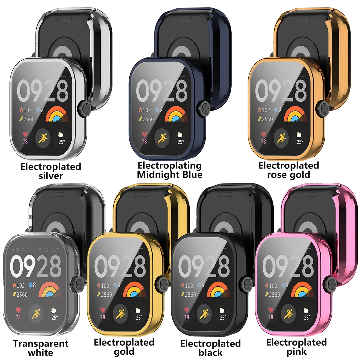 Soft Full Case+Tempered Glass For Redmi Watch 4 Protective Cases Screen Protector + Cover on Red mi Watch4