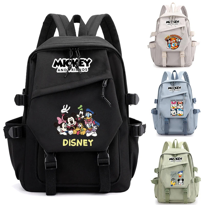 

MINISO Backpack Minnie Mickey Donald Duck Bookbag Teen Student Girl Boy Backpack Women Anime Rucksack Gift Travel Rucksack