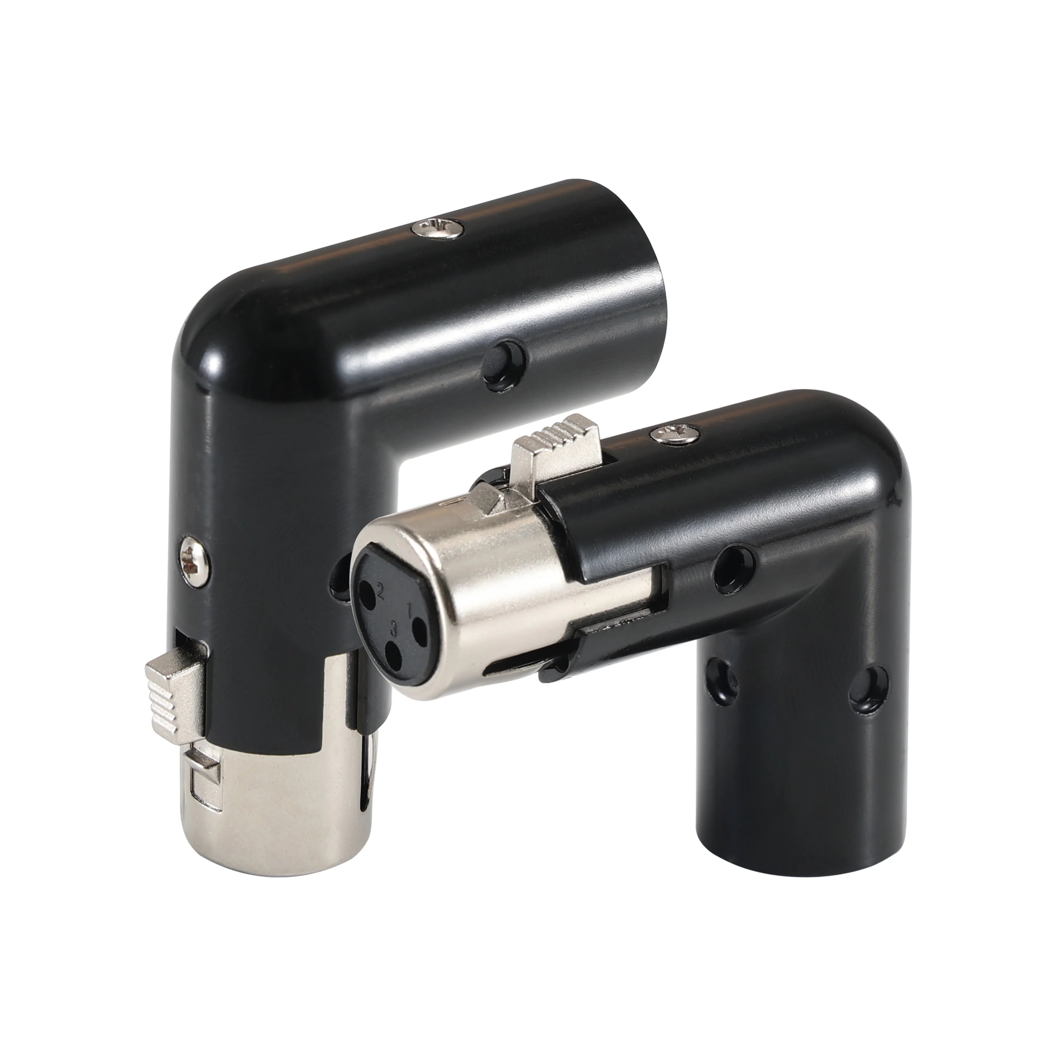 Male to Female Audio Gold 3 Pin Right Angle 90 Degree Adjustable XLR Connector Plug Adapter Recording Studio Mixer Board