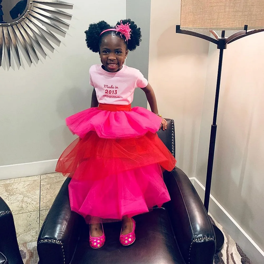 

Colorful Little Girls Birthday Skirts Short Pretty Kids Daughter Skirt For Photos Ankle Length Tutu Skirt