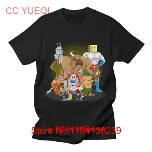 Ren and Stimpy For Fans Cotton Black Full Size T Shirt AA1237 long or short sleeves