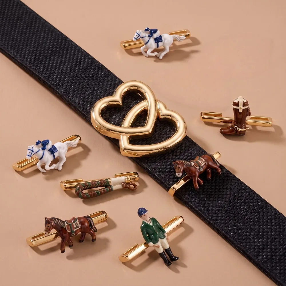 WHOOP Horse Charm Clip Luxury Style Pendant Stainless Steel Gold Plated DIY Wristband Decoration Accessory