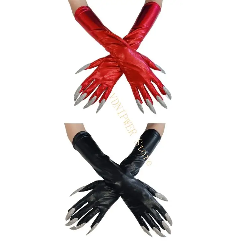 

Spooky Long Nails Gloves Long Nails for Halloween Cosplay and Party Props D08E