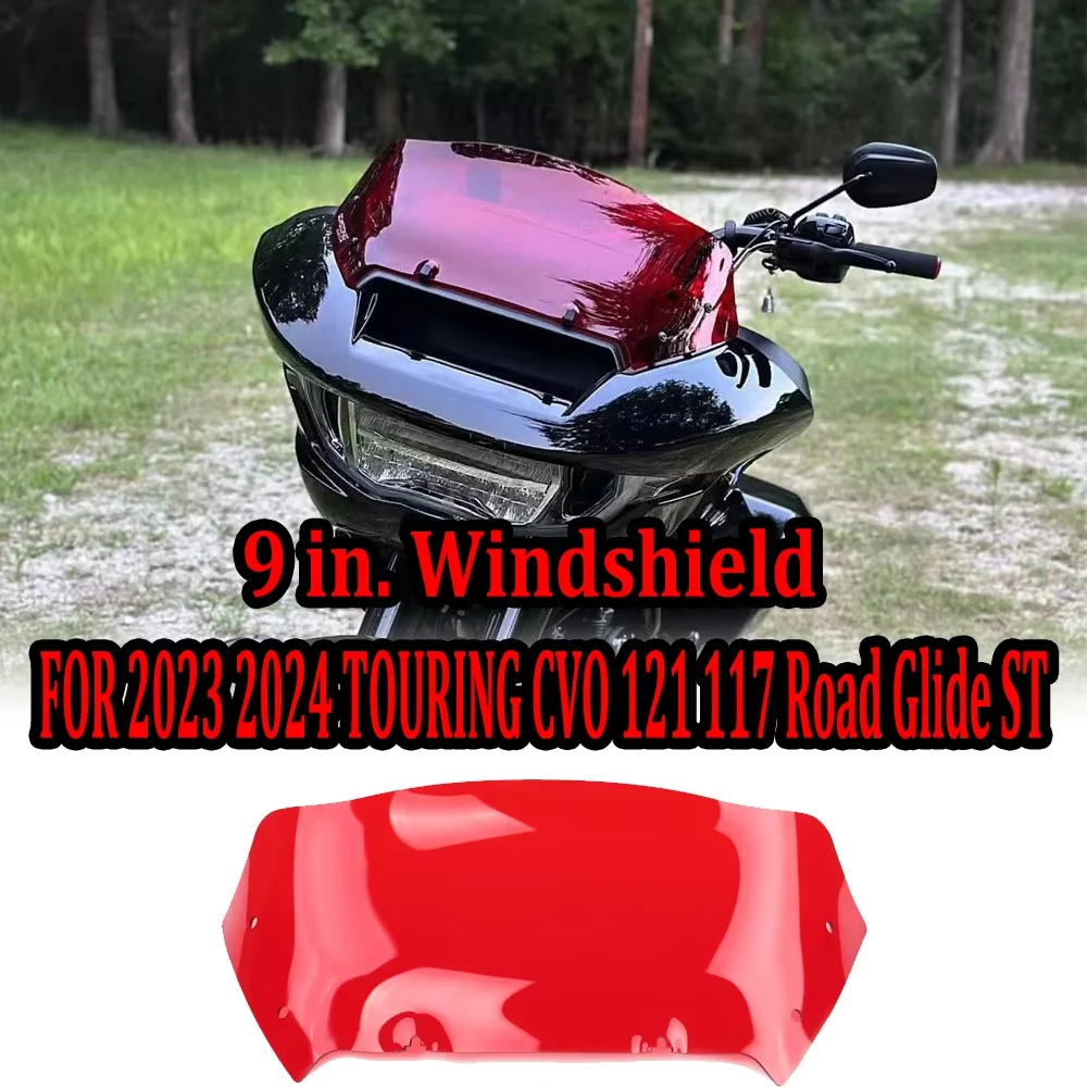 9 Inch Motorcycle Windshield Accessories Wind Deflector For Harley 2023 2024 TOURING CVO 121 117 Road Glide STFLTRXSE