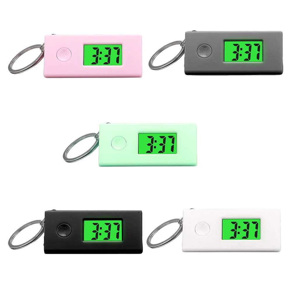 Pendant Silent Digital Watch Key Fob Hanging Keychain Luminous Student Keychains for