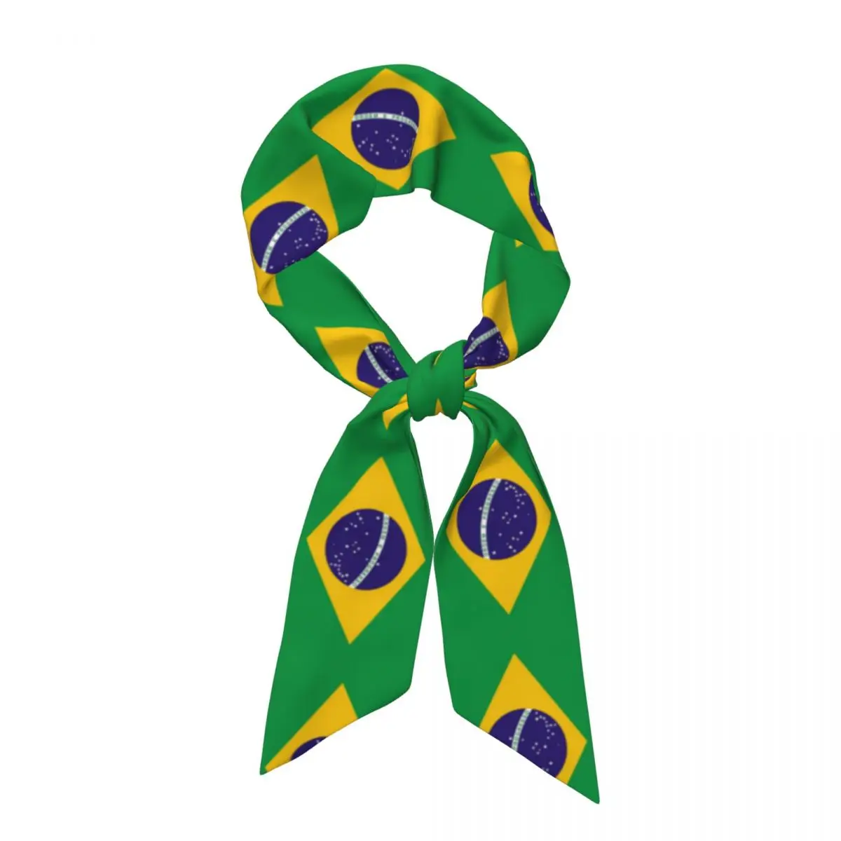 Brazil National Flag (8) Women Long Narrow Scarf Soft Skinny Scarf Multi-use Neck Head Wrap for Office Daily Party