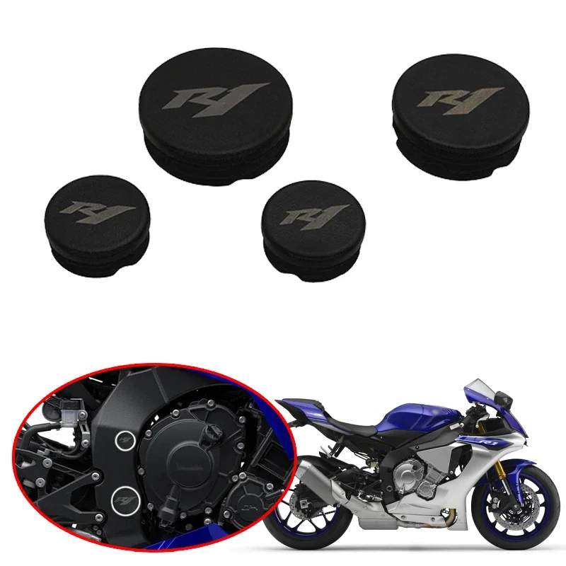 

4pcs Motorcycle Frame Hole Cover Fit For Yamaha YZFR1 YZF R1 YZF-R1 R1M 2015-2022 Accessory Caps Plug Decorative Frame Cap Set