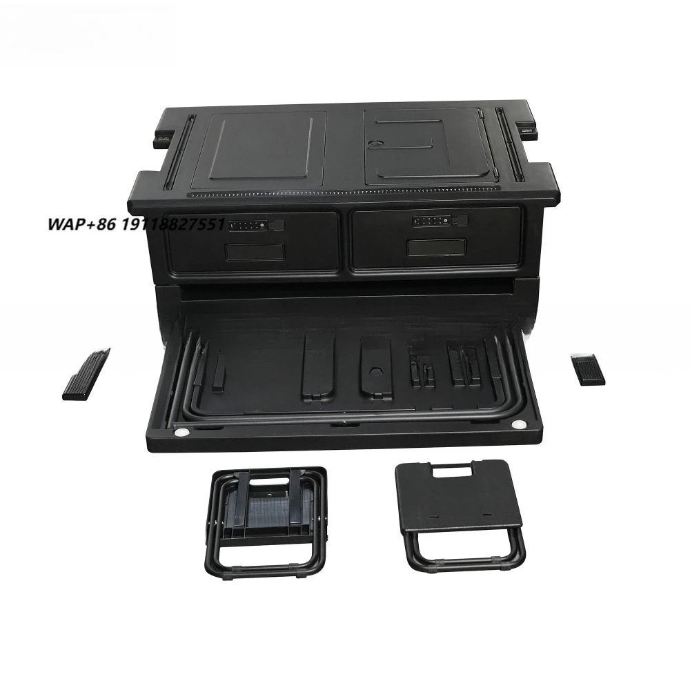 Trunk Storage Box With Foldable Table Seat Kit Interior Rear Trunk Drawer Container for Benz G Class W465 G63 G500 G550