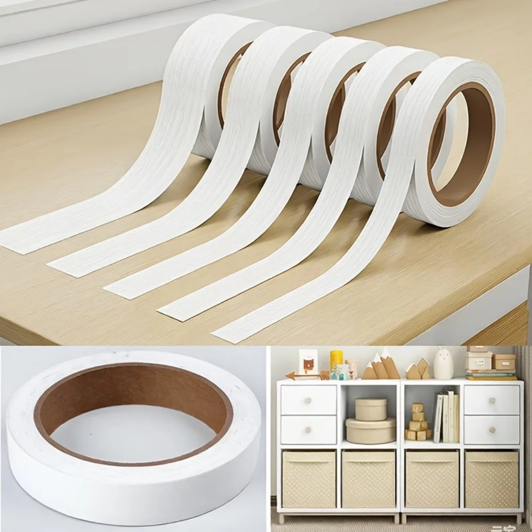 1 Roll of 10-meter/393.7 Inch Self-adhesive Edge Banding and Furniture Edge Repair Strip, Used for Cabinet Furniture Repair