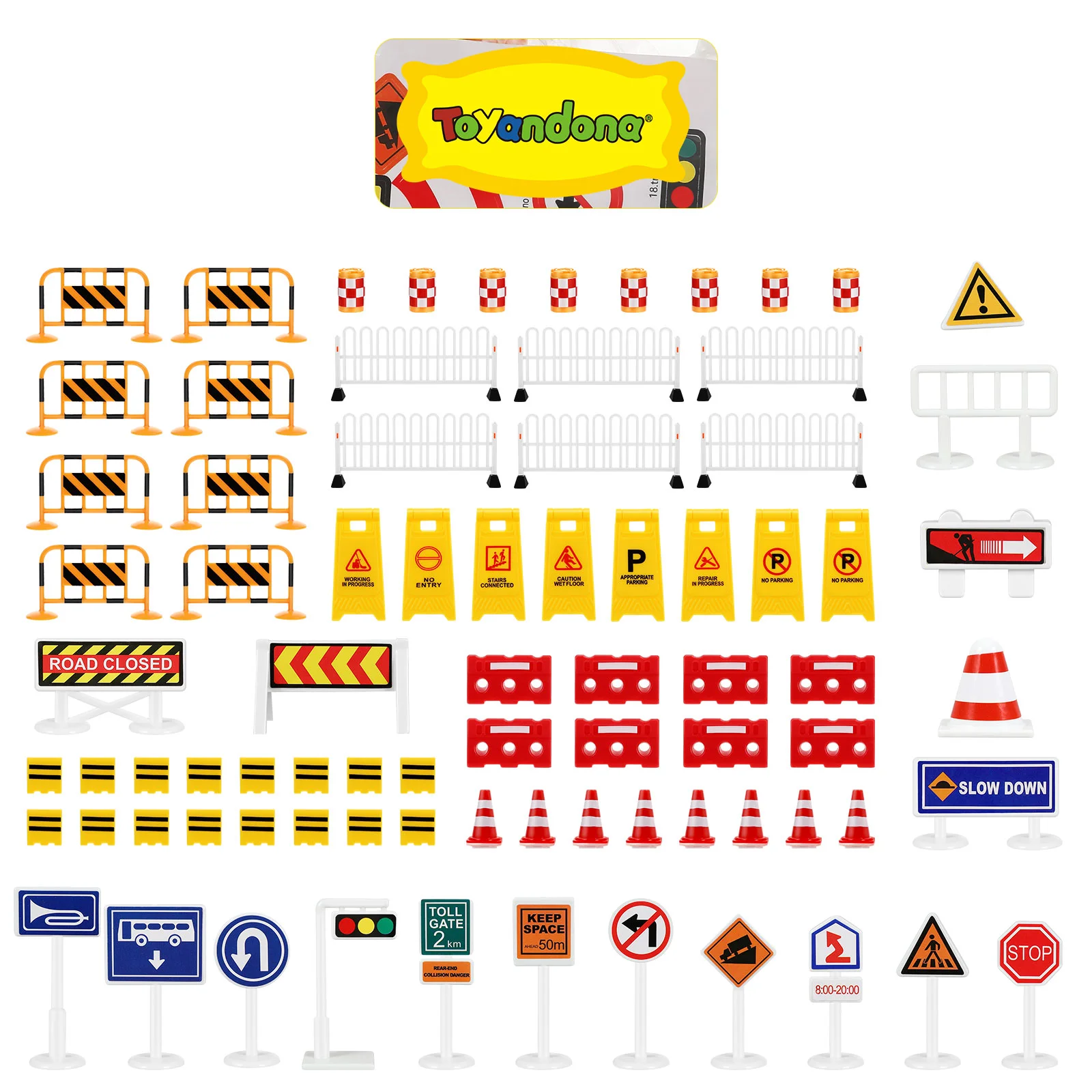 Toddler Toys Traffic Roadblock Signs for Kids Simulated Train Transportation Street Travel