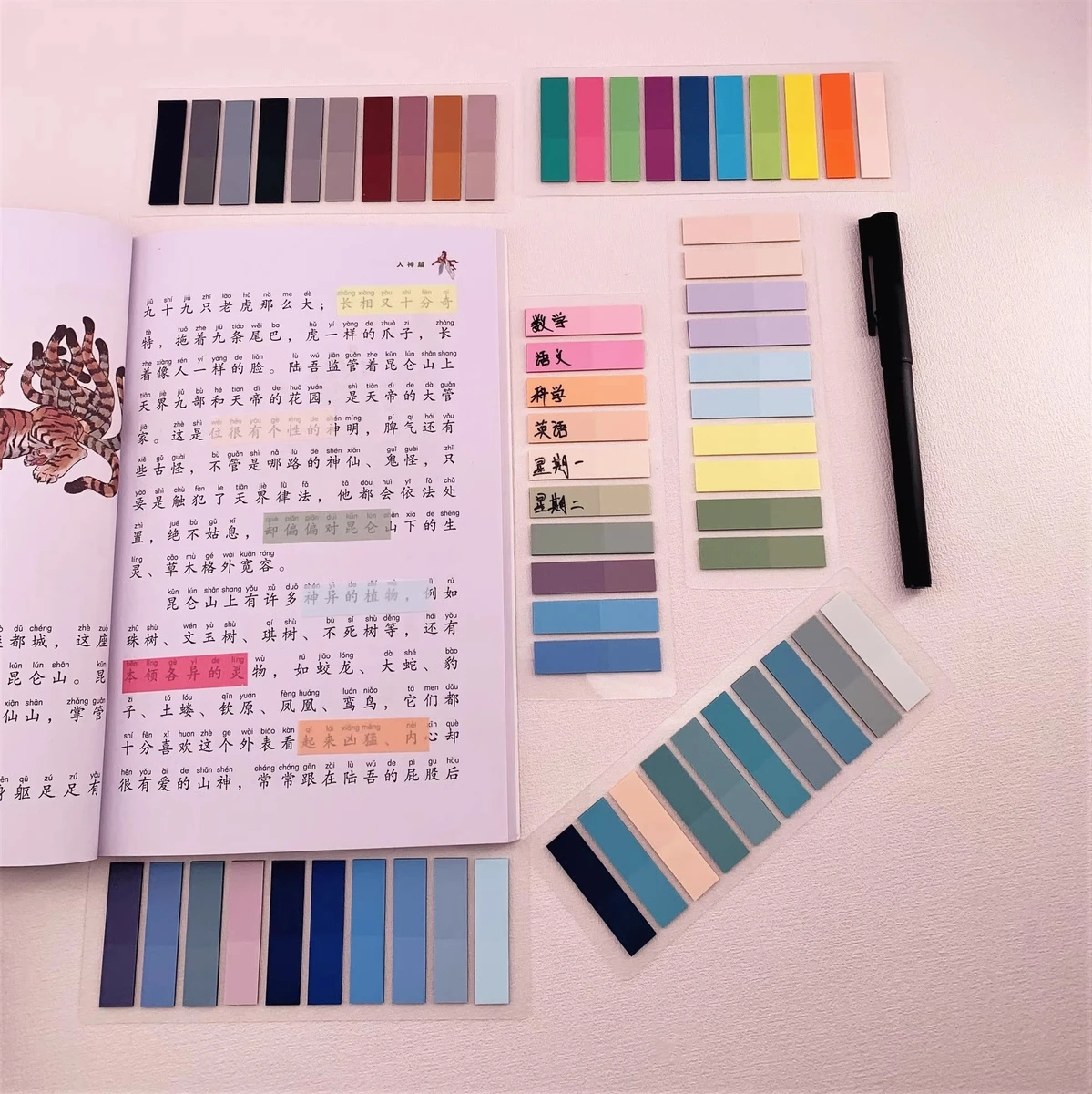 22Packs/Set Transparent Sticky Notes Self-Adhesive BookMarker Annotation Reading Book Clear Tab Kawaii Cute Stationery