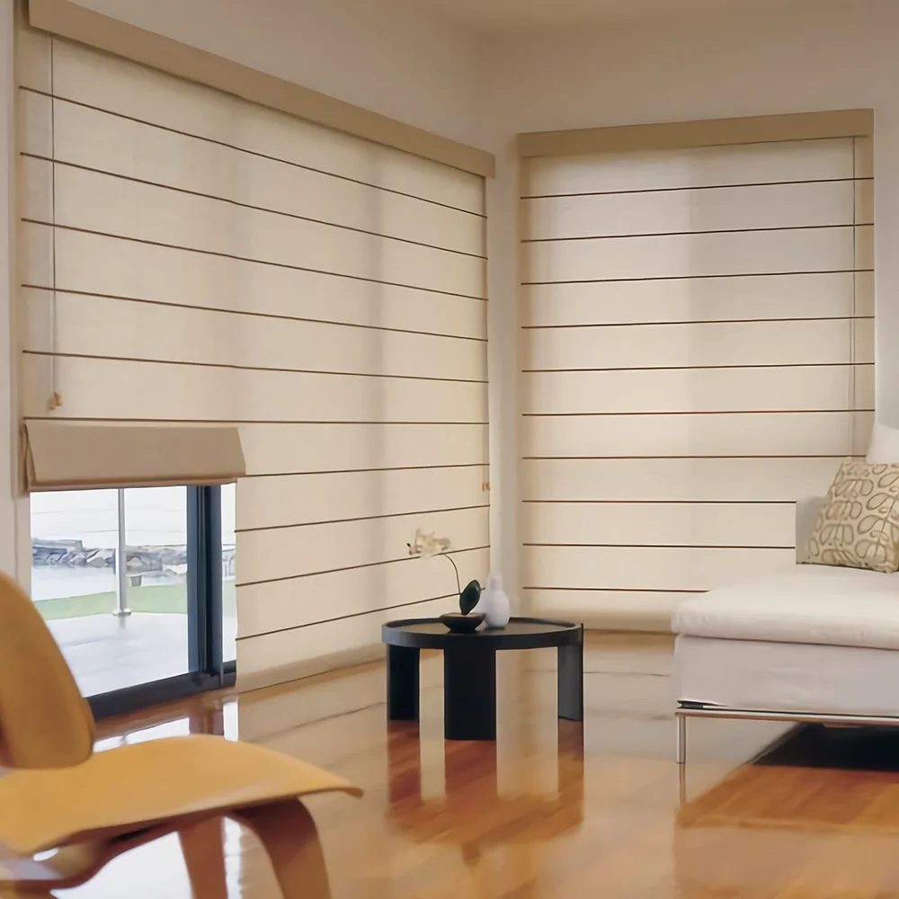 Electric Motor Curtain Blackout  Manual Sheer Motorized Wifi Smart Control Roman Blinds for Windows