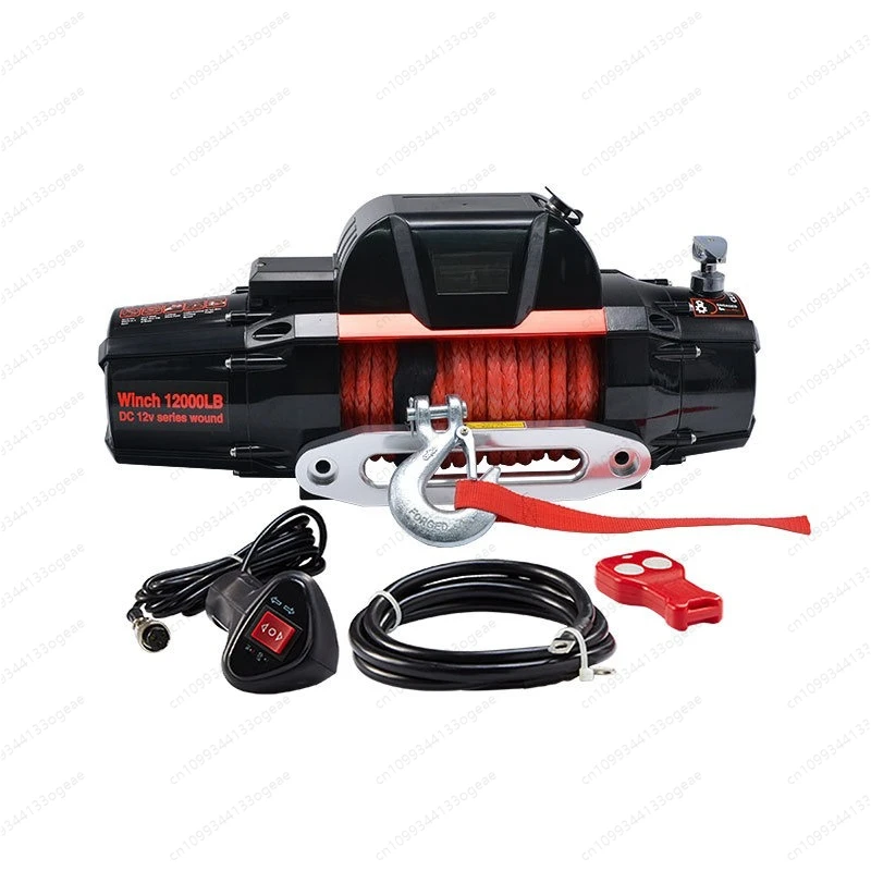 12,000 pounds of nylon rope, synthetic rope, off-road vehicle self-rescue winch, all-in-one winch