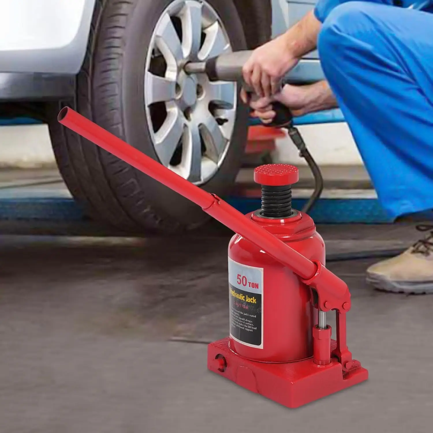 

30 Ton (66,138 lbs) Hydraulic Welded Bottle Jack for Auto Repair and House Lift, Red HEAVY DUTY Automotive Hydraulic Bottle Jack