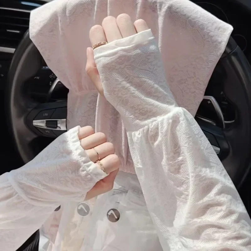 Women UV Protection Arm Sleeves Gradient Butterfly Ice Silk Sunscreen Sleeve Outdoor Riding Driving Sun Protection Arm Sleeves