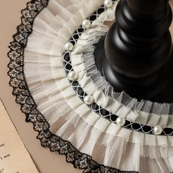 1meter Beaded Fabric & Lace For Needlework Elegant Party Dresses Sewing Accessories Clothing Diy Crafts Lace Trim Ribbons