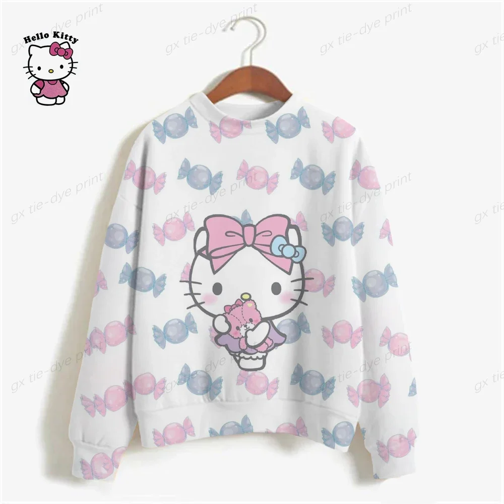 Hello Kitty Sweatshirt for Women Autumn Oversized Hoodie Kawaii Oversized Hoodie for Trendy Sudaderas Y2k Clothes \'s