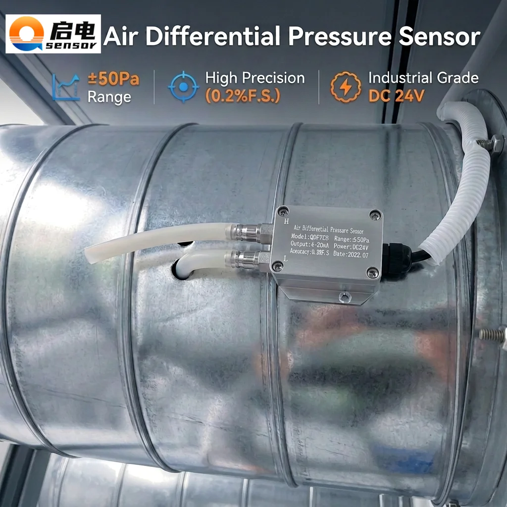 Digital Differential Pressure Transmitter 4-20mA 0-10V RS485 Wind Air Pressure Sensor 0-200pa 0-2Kpa