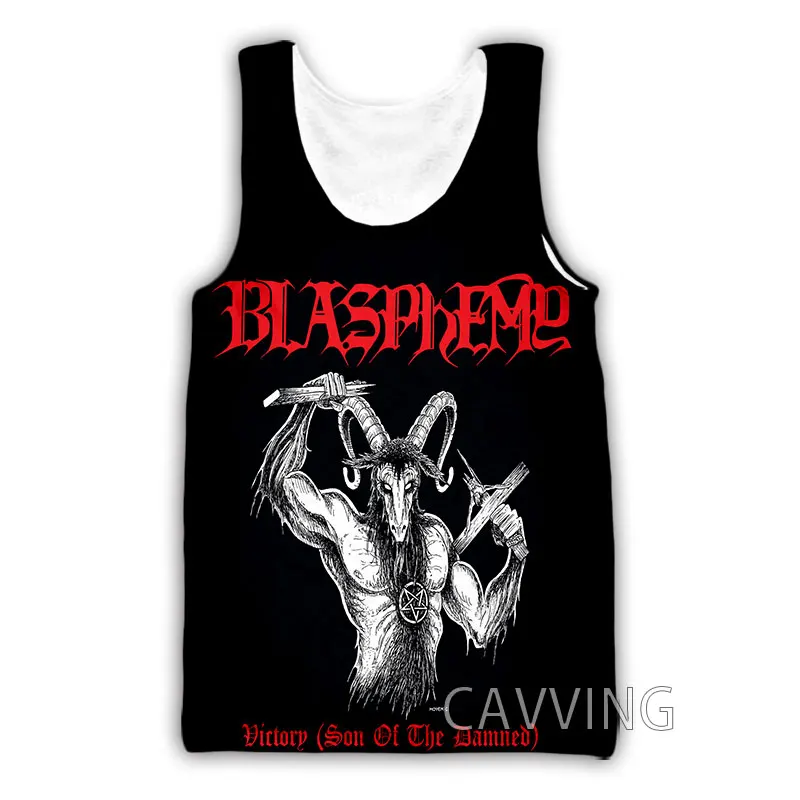 CAVVING 3D Printed  BLASPHEMY Rock Tank Tops Harajuku Vest Summer Undershirt Shirts Streetwear for Men/women