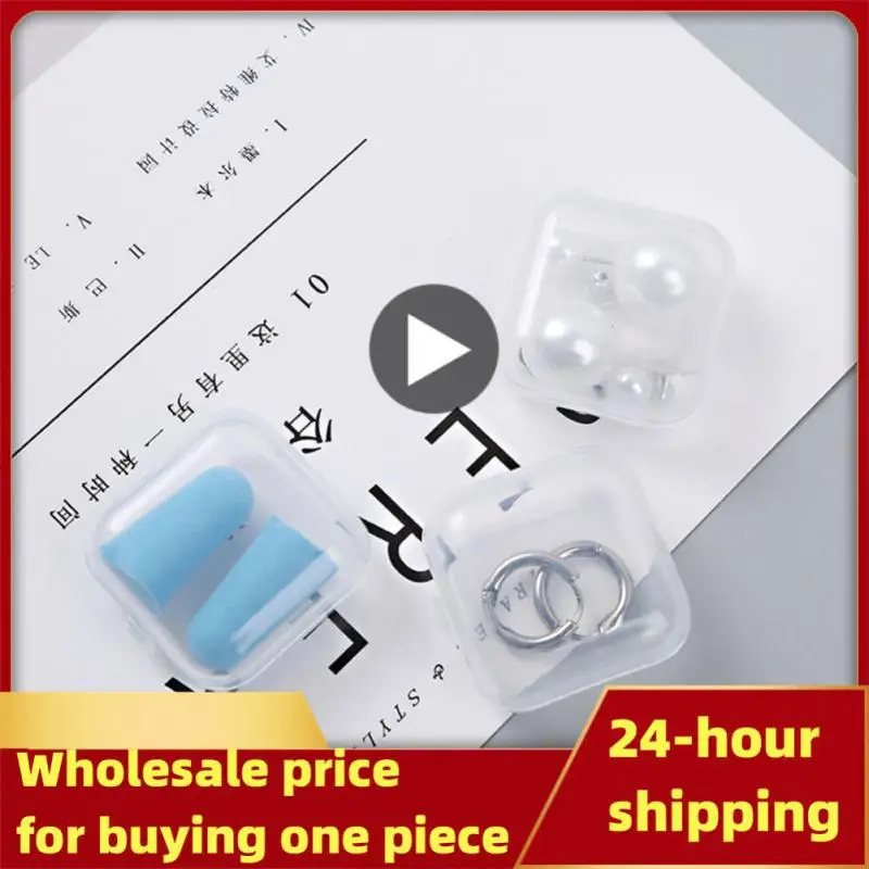 Transparent Square Plastic Jewelry Box Organizer with Individual Ring Slot for Jeweler Storage