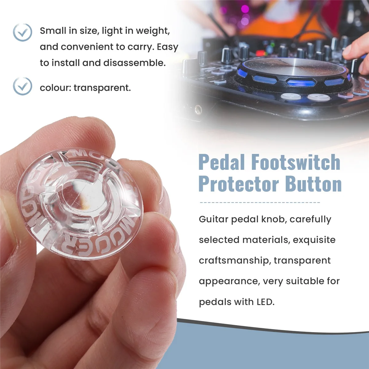 MOOER 10 قطعة تأثير الغيتار الفطر دواسة القدم غطاء مسمار مكبرات الصوت مفتاح سفلي الغيتار دواسة مقبض حامي LPY