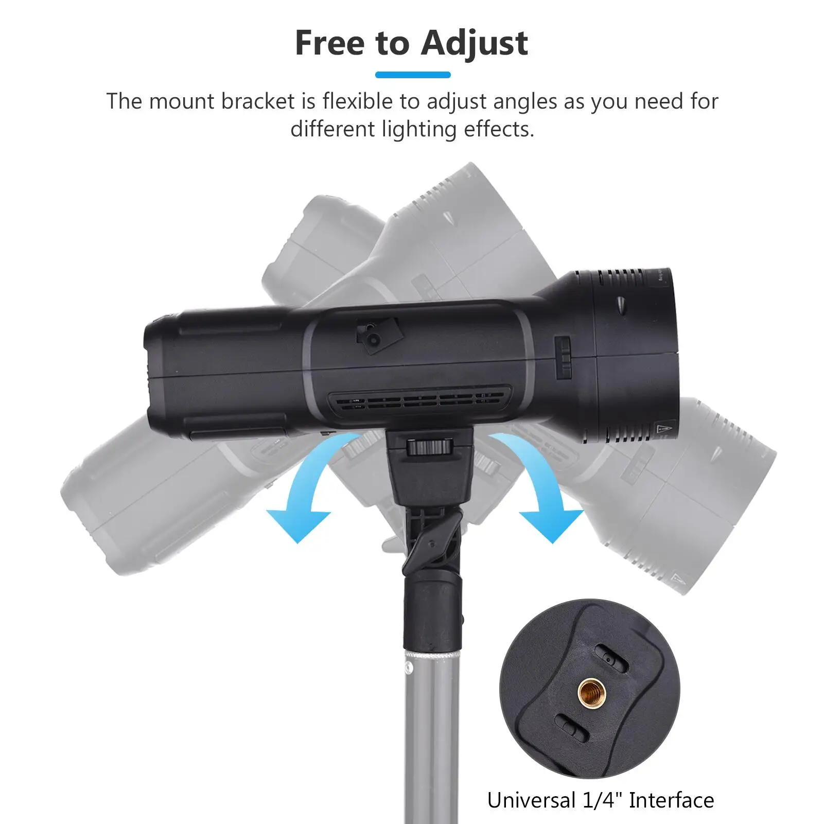Hot Selling 1/8000s High-speed Sync Studio Flash Strobe Light Built-in 2.4G Wireless System + 5W LED Modeling Bulb