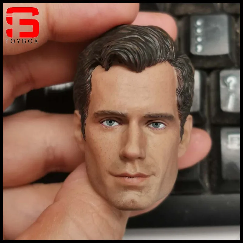 1/6 Henry Cavill Head Sculpt PVC Male Soldier Head Carving Fit 12'' Action Figure Body Dolls