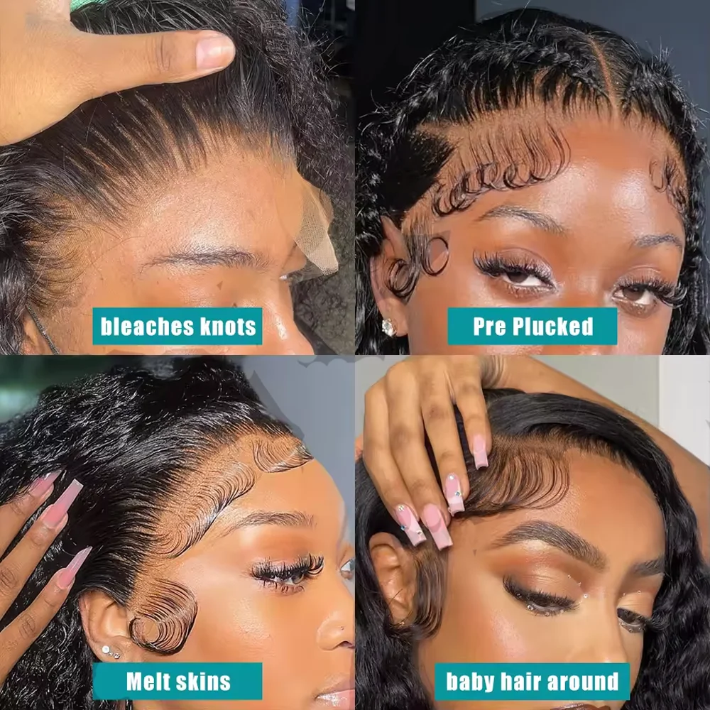 ディープウェーブレースフロントウィッグ 52 インチ 5x5 レースウィッグ 13x4 13x6 Hd レースフロント 360 人毛ウィッグ女性のための人毛 200 密度