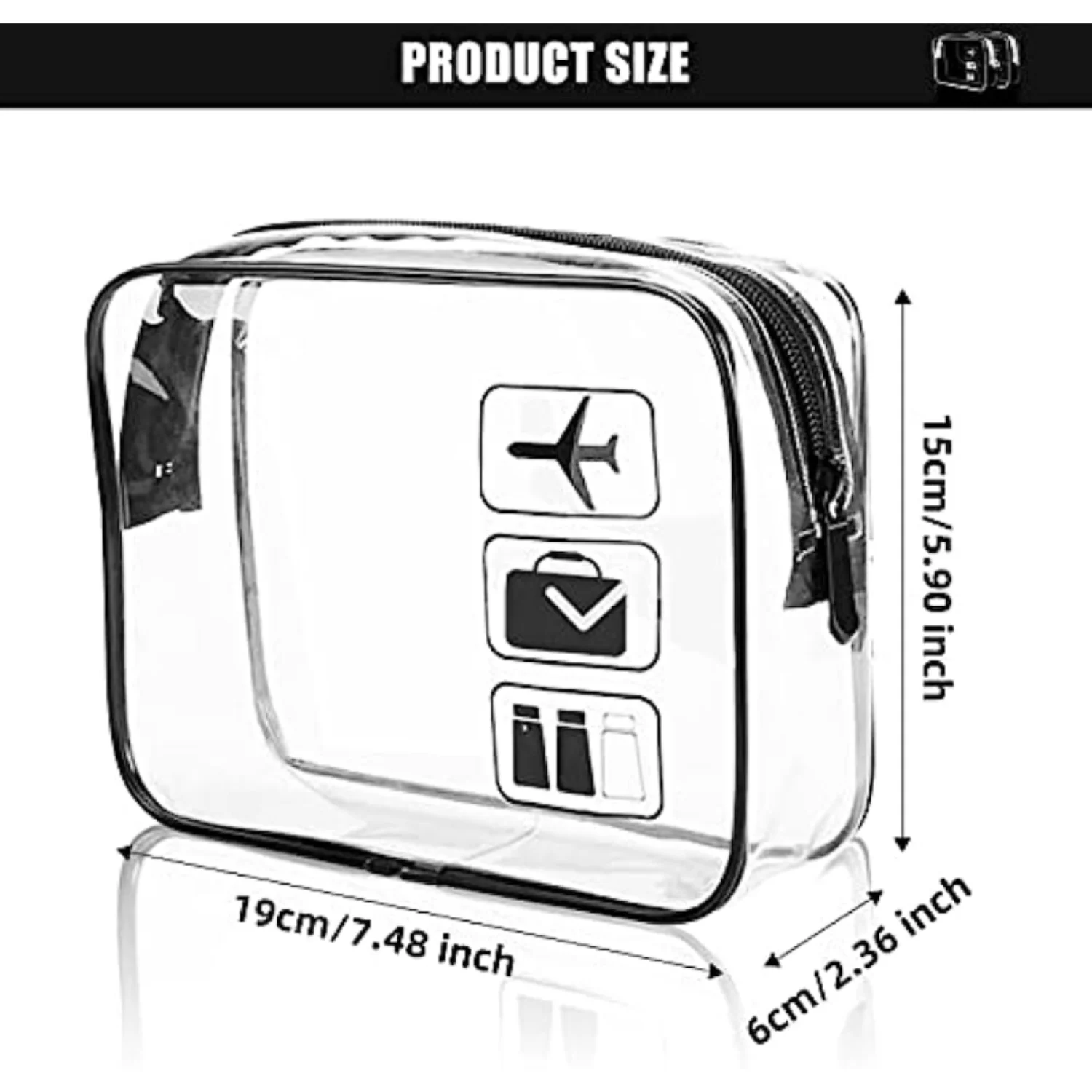 3pcs TSA Approved Clear Toiletry Bag - Waterproof Makeup  Bag for Travel, Carry On, Bathroom, and Vacation Use Bathroom stuff