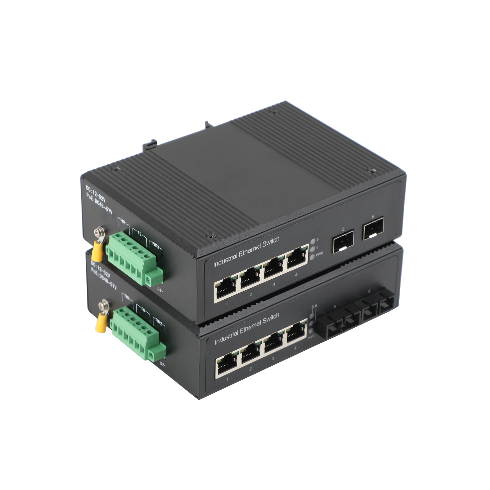 Switch gestito POE industriale non WEB/WEB 100/1000M 2 porte ottiche + 4 porte POE Ricetrasmettitore SC/SFP monomodale a fibra singola/doppia