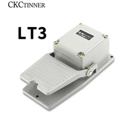 LT3 foot switch non-slip aluminum shell momentary pedal silver contact machine tool accessories waterproof 15A/250V gray