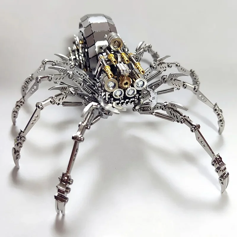 

3D Metal Spider Puzzle, DIY Mechanical Model Kit for Adults Teens, High-Quality Steel Brain Teaser Toy, Unique Gothic Home Off
