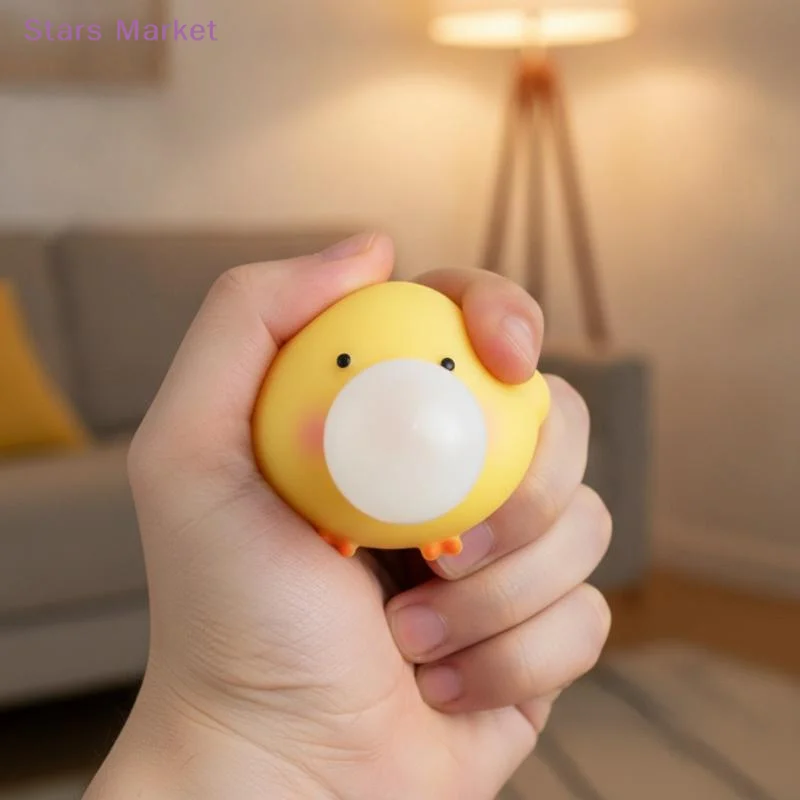 New Cute Blow Bubble Chick  Fidget Toys Decompression Sensory Stress Relief Squeeze Toy For Adults Kids Party Favors