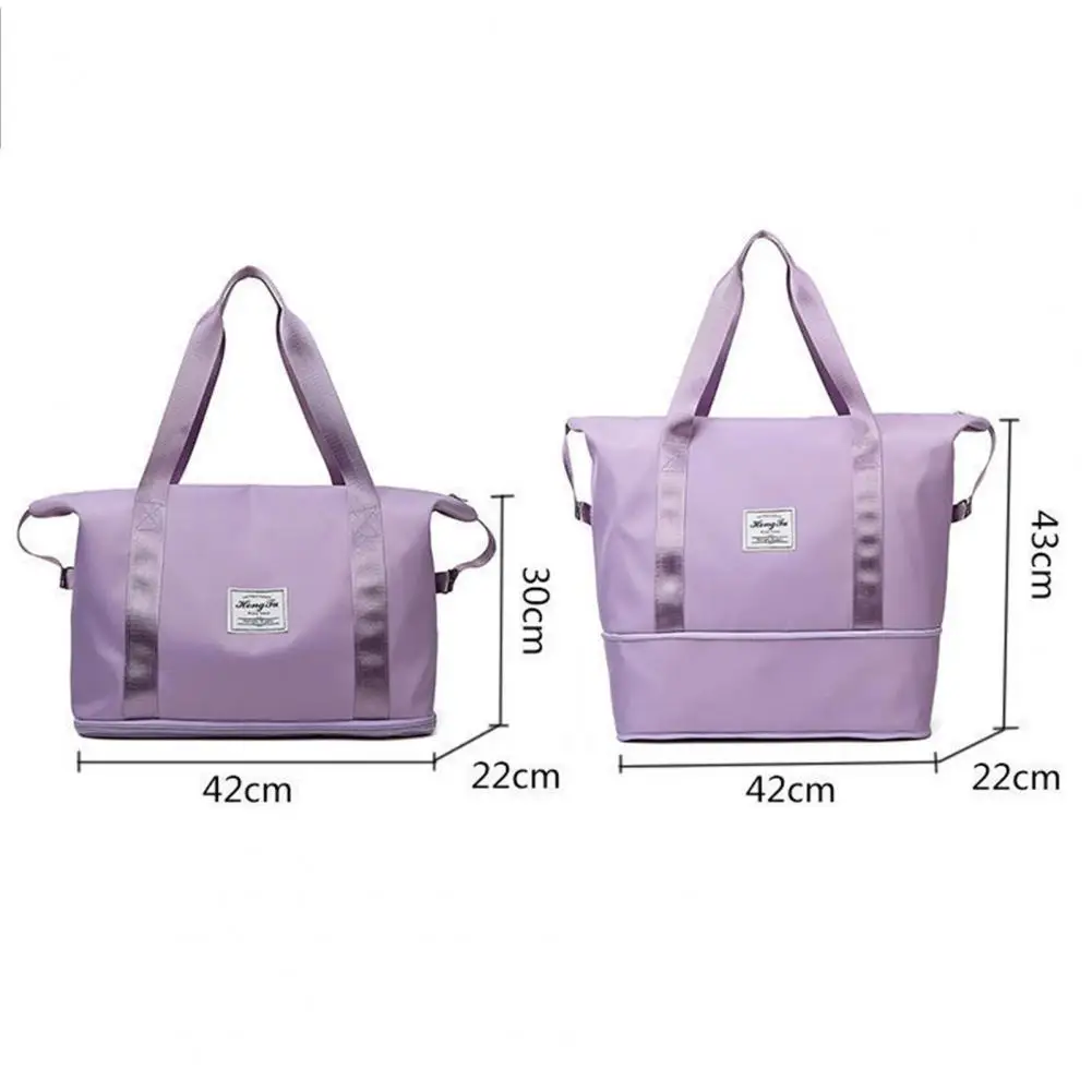 Bolsa de lona de viaje de gran capacidad con cremalleras resistentes, correas anchas, bolsa de viaje con cierre de cremallera para mujer, bolsa de noche, 20-35L